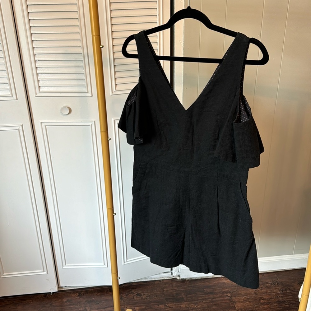 Black cold shoulder romper